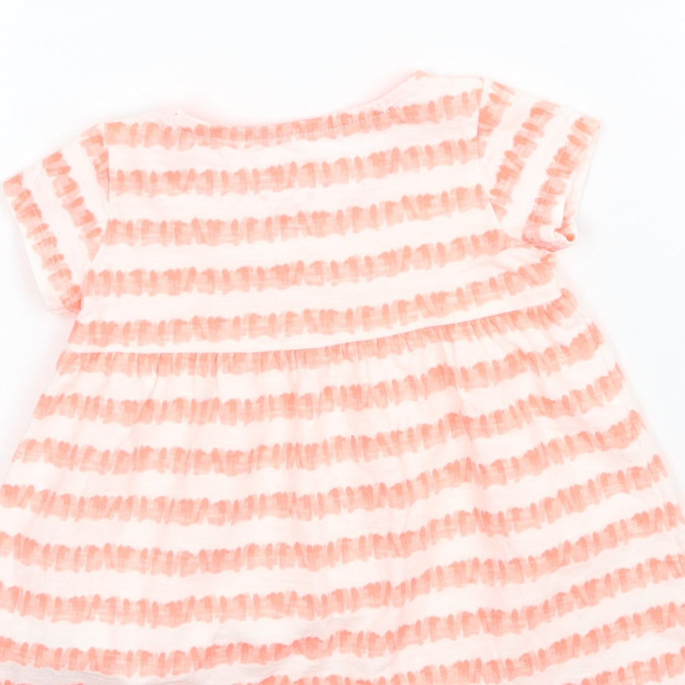 F&F Girls White Striped Basic Blouse Size 3-6 Months