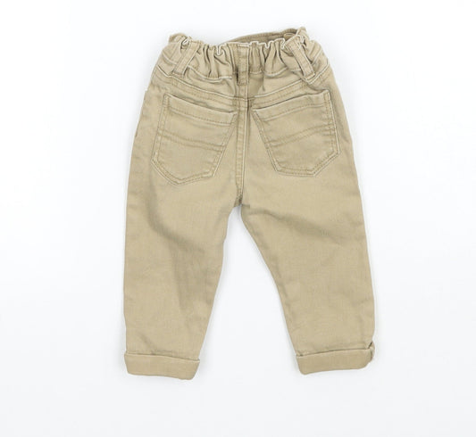 Denim & Co. Boys Beige Cargo Jeans Size 3-6 Months