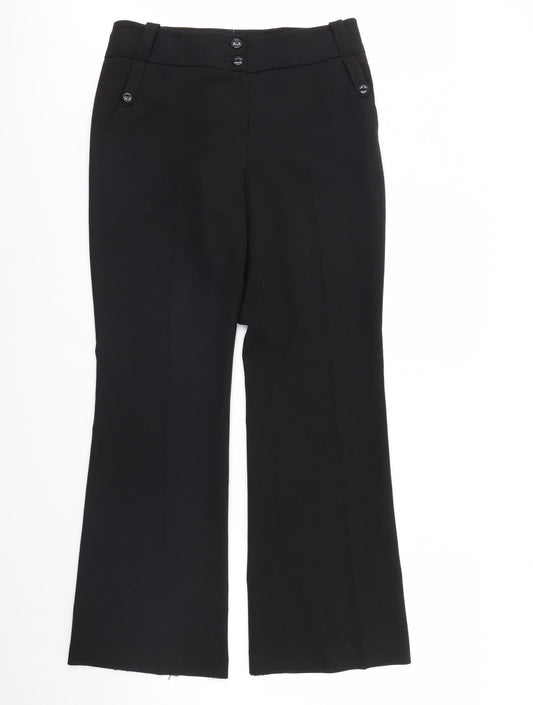 Womens UK Size 12 Wallis Regular Fit Black Trousers