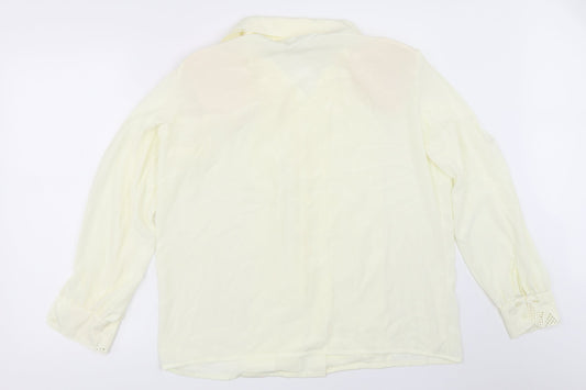 Womens UK Size 14 Preworn Ivory Basic Button-Up