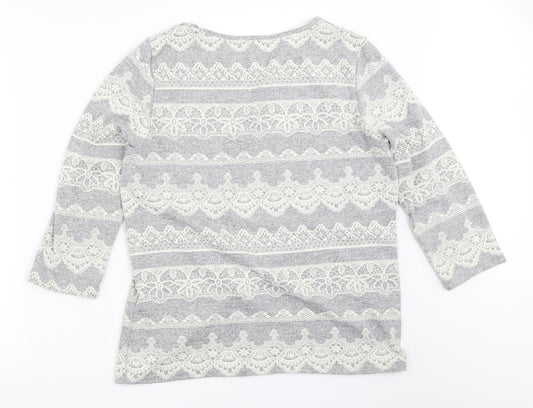 Womens UK Size 14 Preworn Grey Pullover Jumper