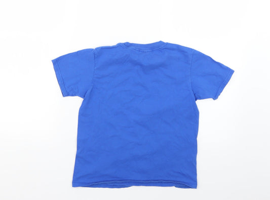 Gildan Boys Blue Geometric Basic T-Shirt Size 6 Years