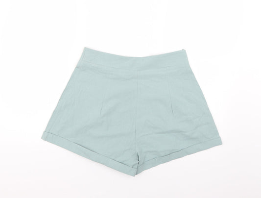 SheIn Womens Green Cut-Off Shorts Size M
