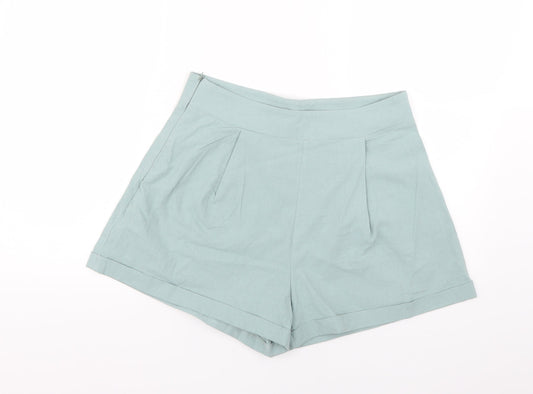 SheIn Womens Green Cut-Off Shorts Size M