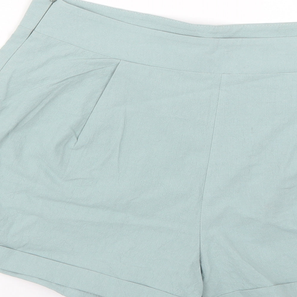 SheIn Womens Green Cut-Off Shorts Size M