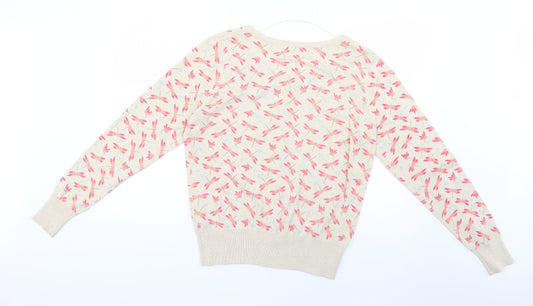 F&F Womens Beige Geometric Cape Jumper Size 16