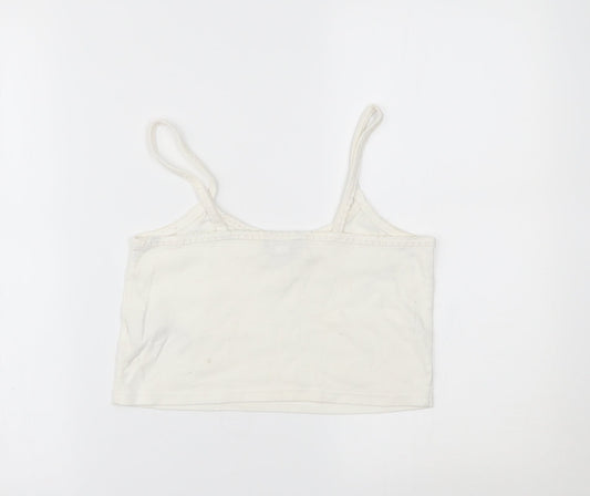 Womens UK Size 12 Topshop White Cropped Tank