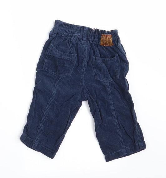 mamas & papas Boys Blue Cargo Trousers Size 6-9 Months - Cord Fabric