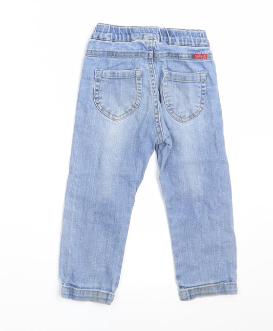 name it Girls Blue Cargo Jeans Size 18-24 Months