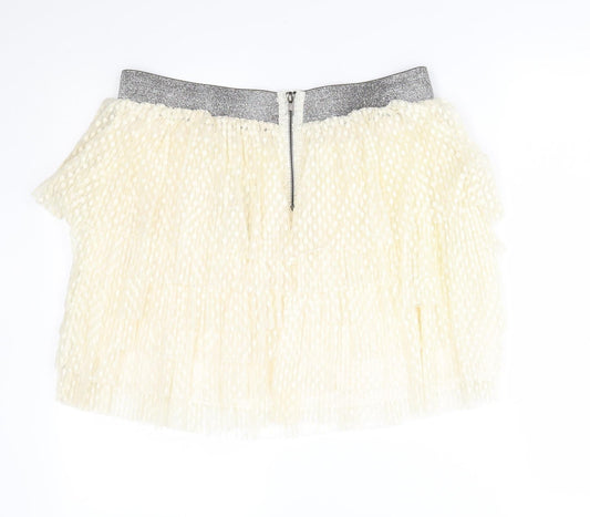A wear Womens White A-Line Skirt Size L - layered