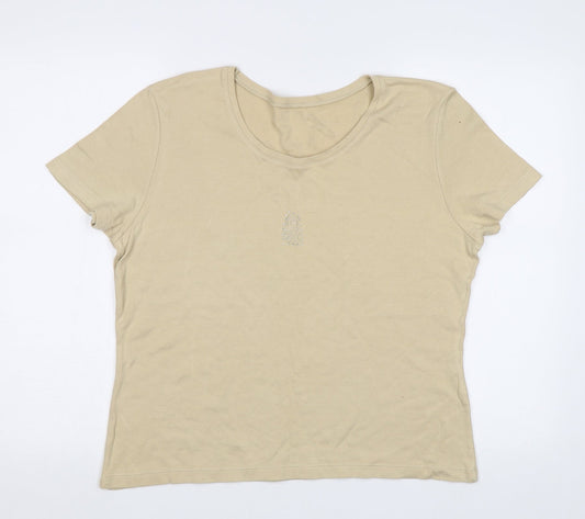 Womens UK Size XL Mackays Beige Basic Polo
