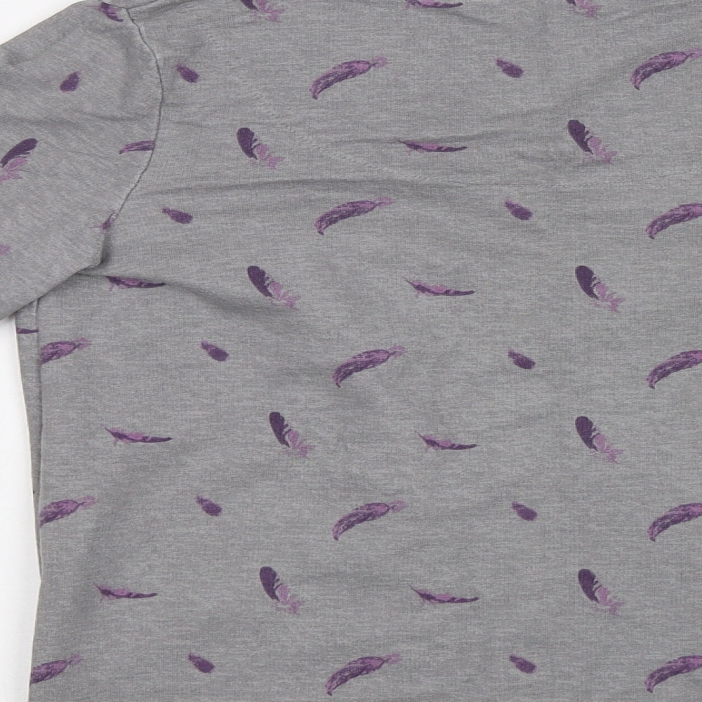 ESMARA Womens Grey   Pullover Hoodie Size 10  - Feather Print