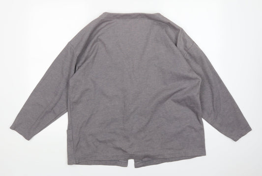 Design Essentials Womens Grey Cardigan Jumper One Size