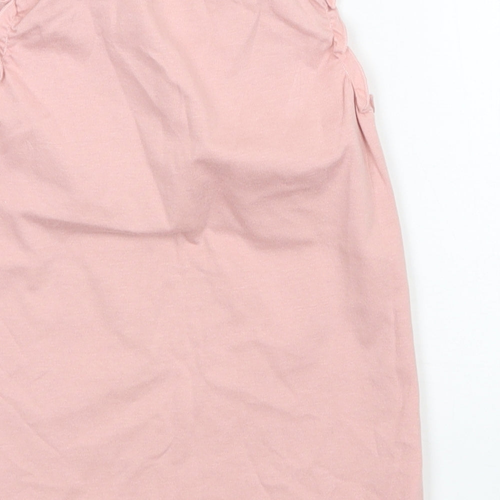 Brand and care label for George girls’ pink a-line, size 12-18, months
