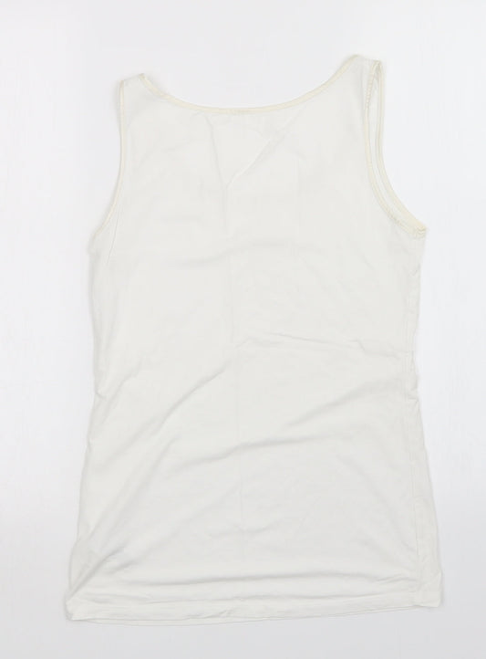 M&S Womens White Basic Tank Size 12