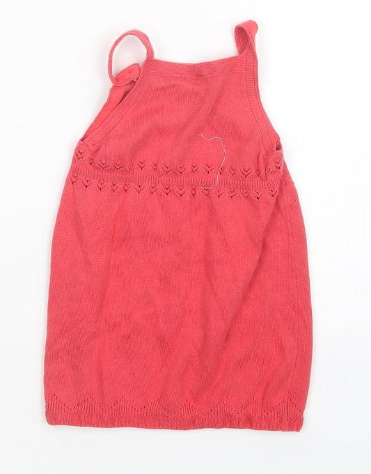 TU Girls Red Jumper Dress Size 6-9 Months