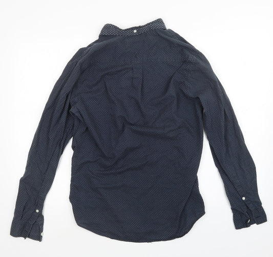 Topman Mens Blue Polka Dot Button-Up Size S