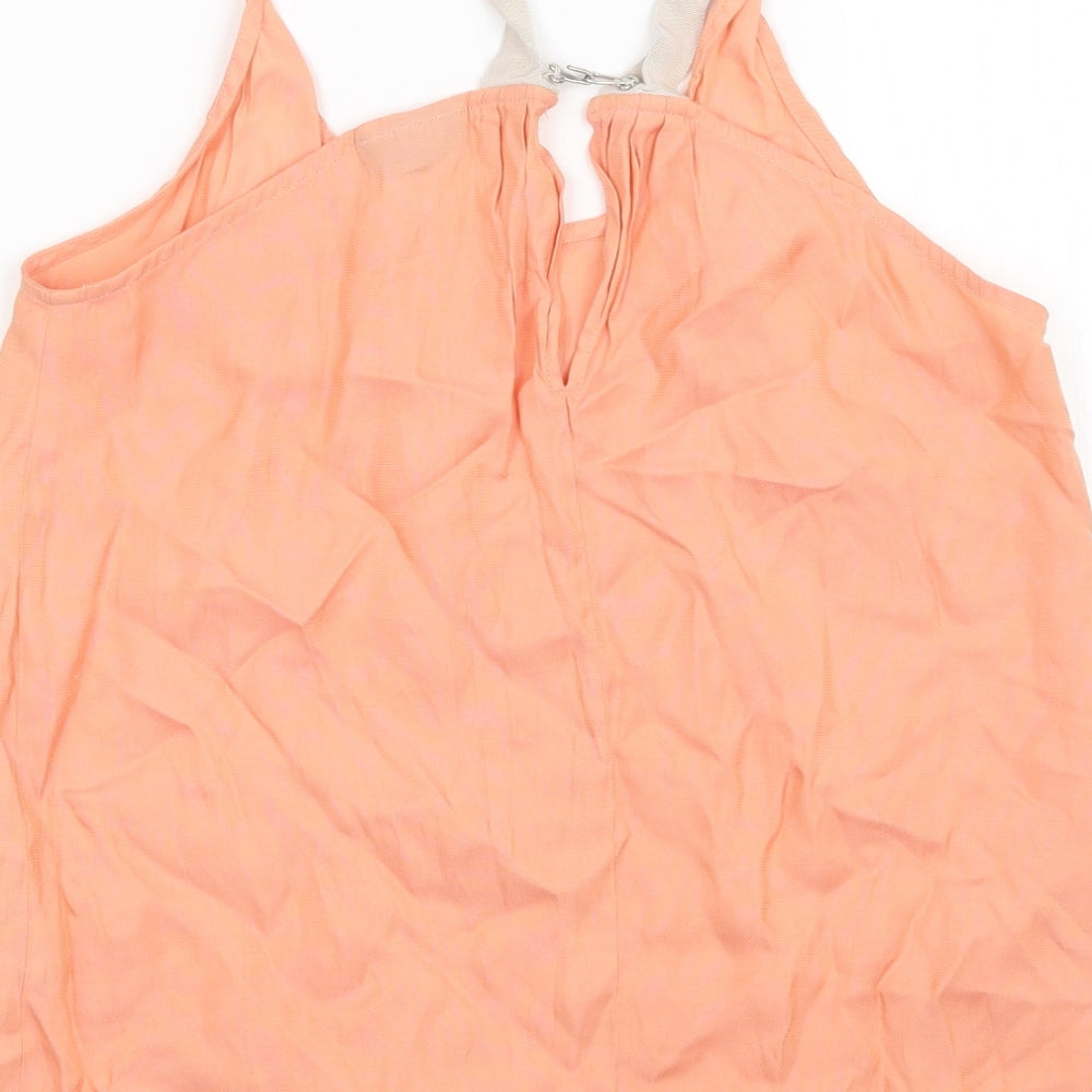 Womens UK Size 8 Topshop Orange Basic Tank