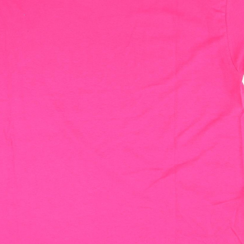 Womens UK Size L Gildan Pink Basic T-Shirt