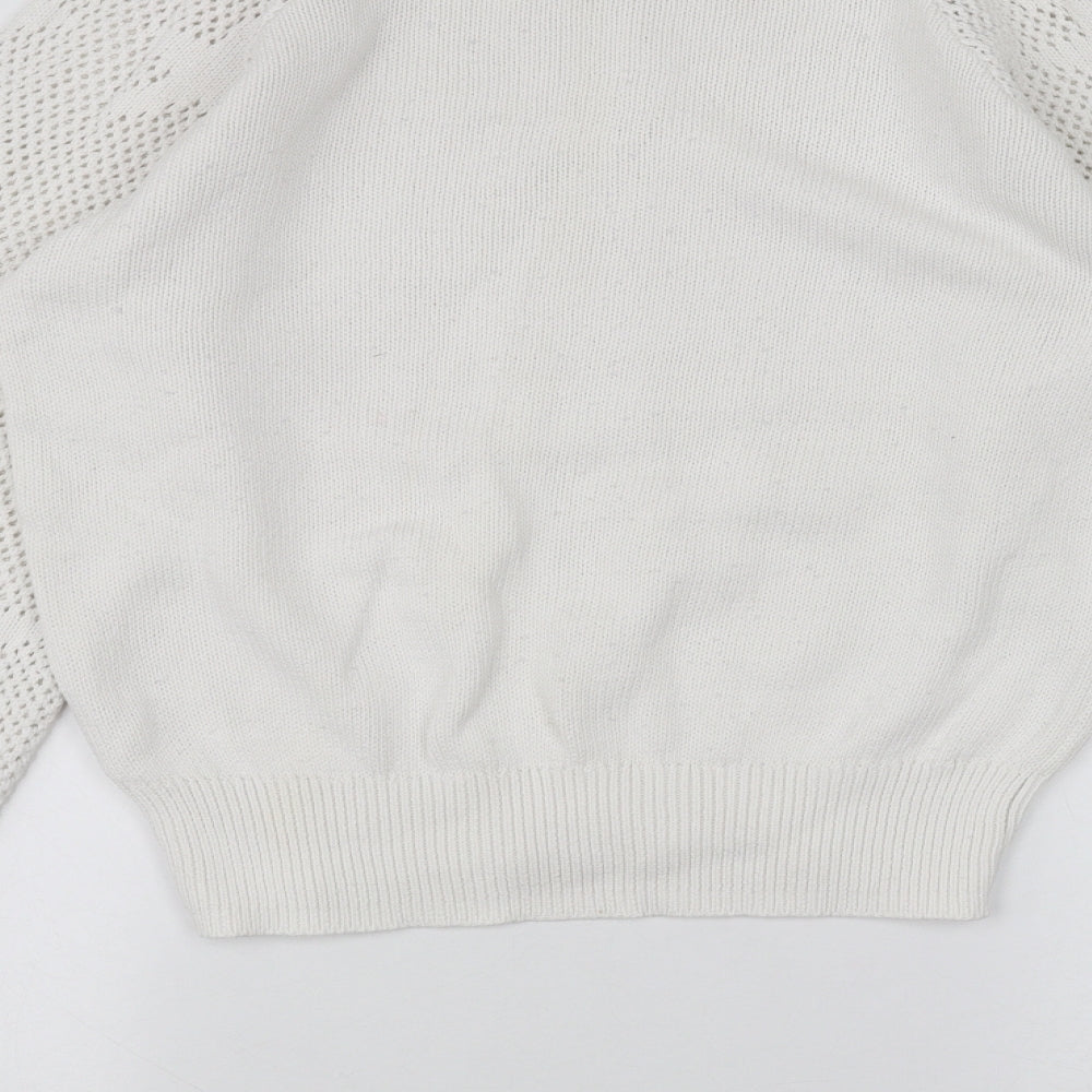 Womens UK Size S Marks and Spencer White Pullover Jumper