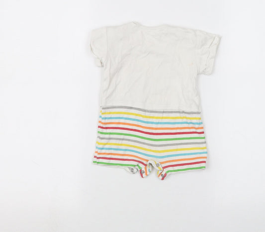 PEP&CO Baby White Striped Babygrow One-Piece Size 6-9 Months