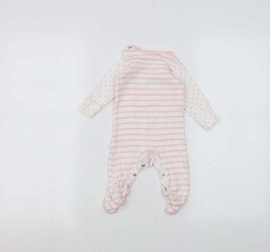 F&F Baby White Striped Coverall One-Piece Size 0-3 Months