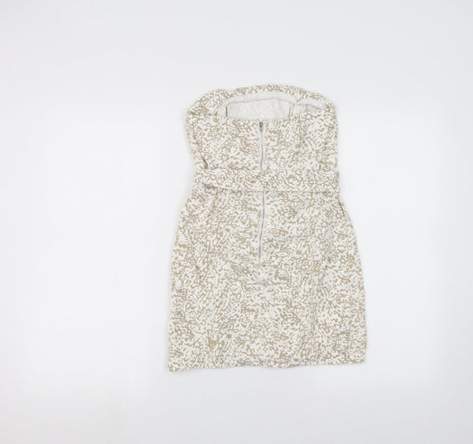 PRETTYLITTLETHING Womens White A-Line Size 8 - Belted