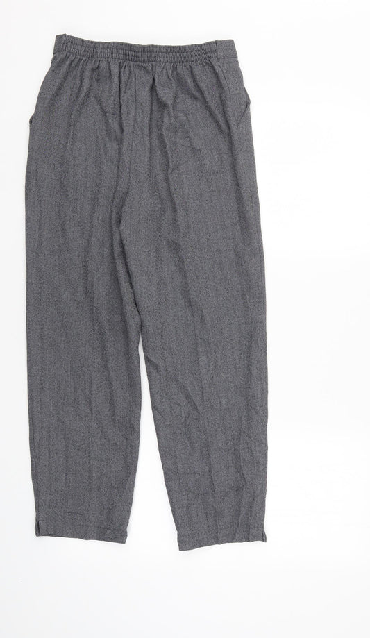 Autonomy Womens Grey Cropped Trousers Size 12 L26 in - Elastic Waist