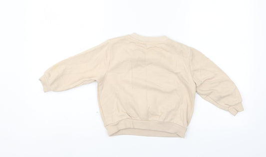 H&M Girls Beige Pullover Sweatshirt Size 2-3 Years