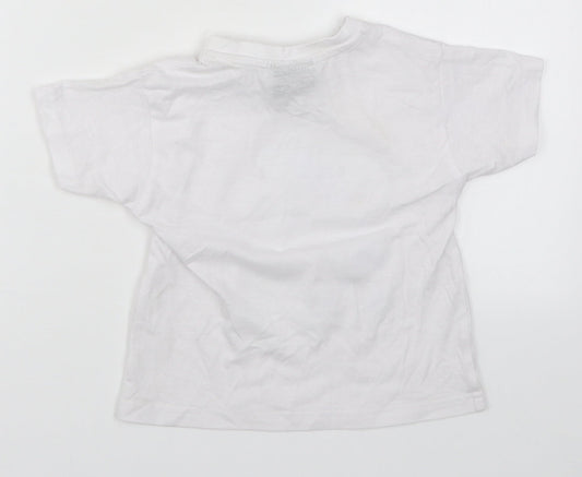 Preworn Boys White Basic T-Shirt Size 3-4 Years - Pudsey