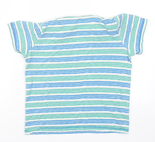 Nutmeg Boys Blue Striped Basic T-Shirt Size 9-10 Years