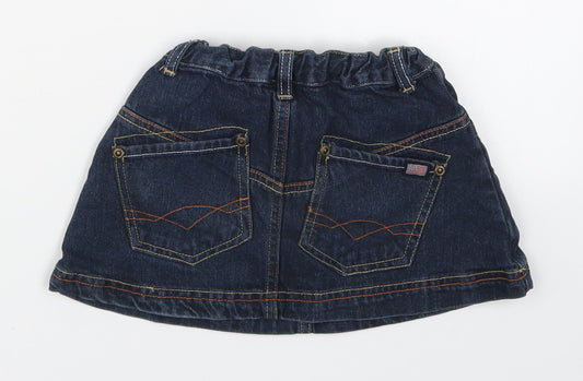 Original Marenesi Girls Blue Denim A-Line Skirt Size 2 Years