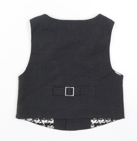 Marks and Spencer Boys Grey Check Jacket Waistcoat Size 2-3 Years