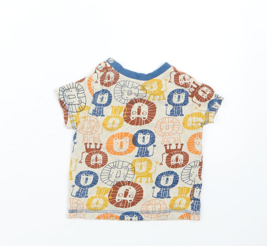 Nutmeg Boys Beige Geometric Basic T-Shirt Size 9-12 Months