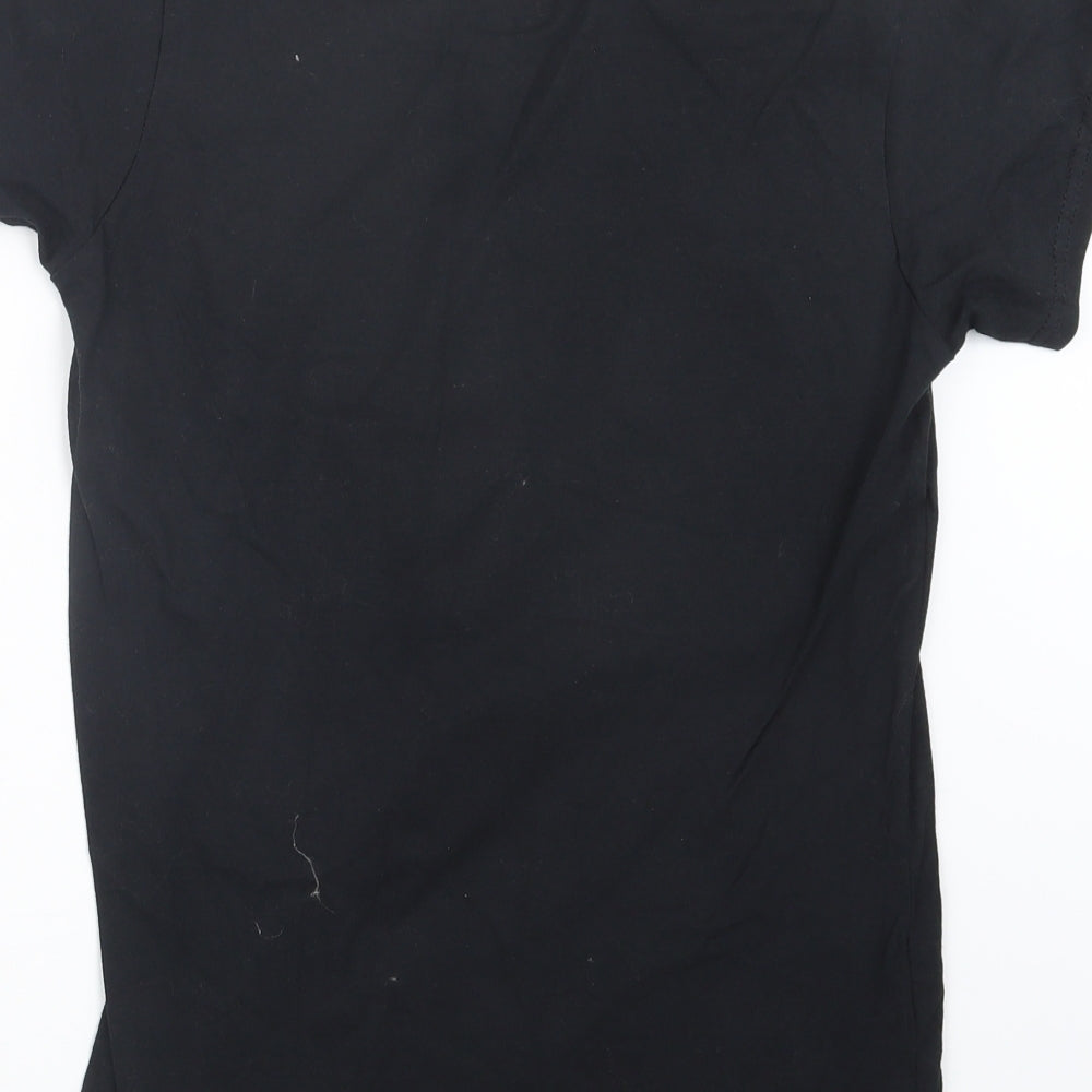 Womens UK Size L Gildan Black Basic T-Shirt
