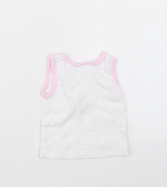 Just too Cute Girls White Basic T-Shirt Size 0-3 Months