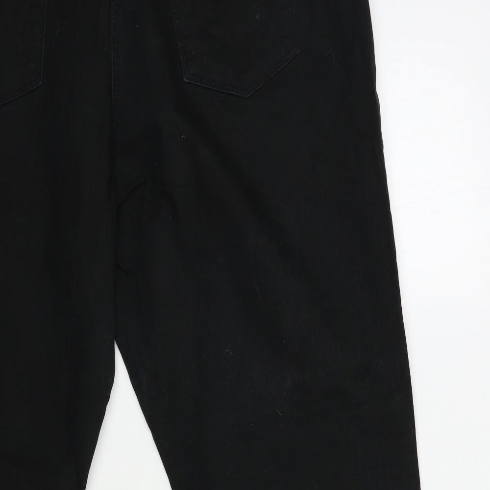 Womens UK Size 12 Preworn Regular Fit Straight Black Jeans
