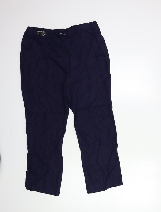 Womens UK Size 12 Classic Regular Fit Blue Trousers
