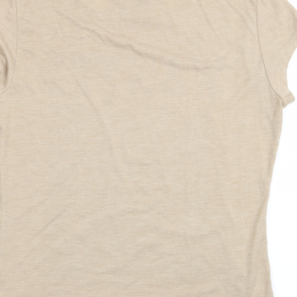 Womens UK Size 10 Asda George Beige Basic T-Shirt