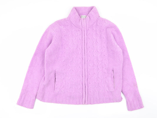 Womens UK Size L reflect Pink Full Zip Jumper