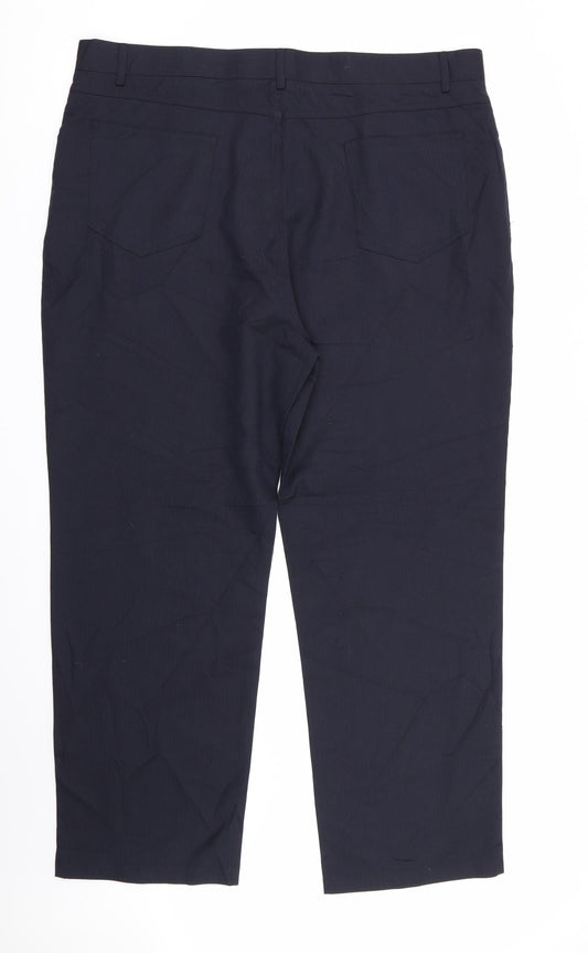 paul berman Mens Blue Striped Trousers Size 40 L30 in