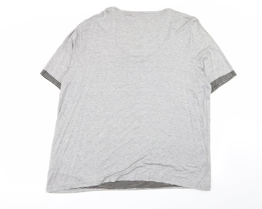 Womens UK Size L ELVI Grey Basic T-Shirt