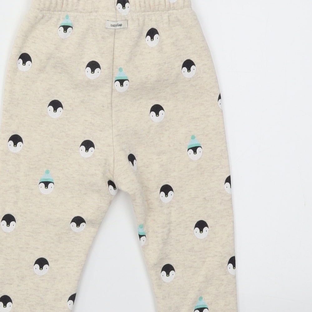 Gap Girls Beige Animal Print Capri Trousers Size 3-6 Months