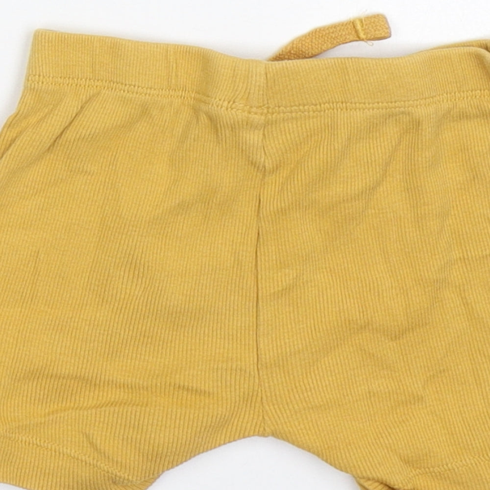 Brand and care label for Tu Baby Yellow Cropped Trousers, size 6-9, Months - Shorts