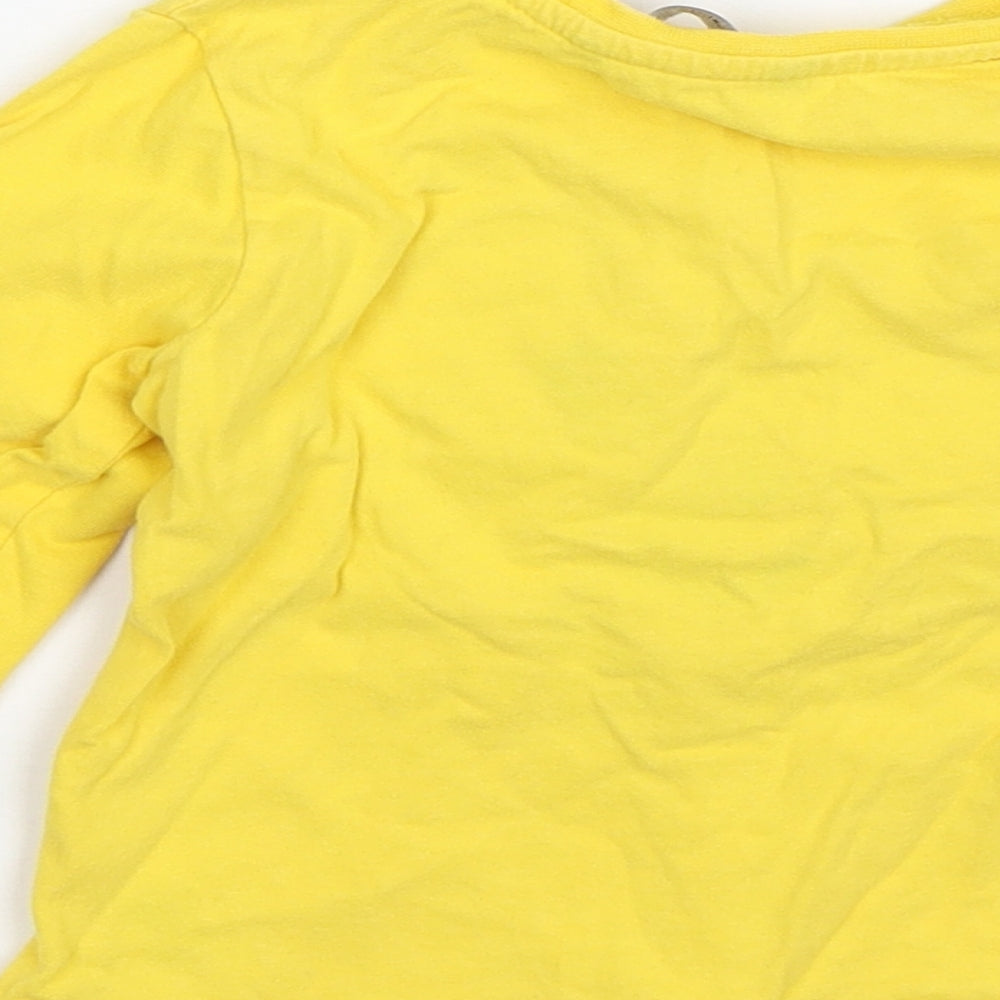 Brand and care label for George Baby Yellow Basic T-Shirt, size 18-24, Months - Pudsey Bear