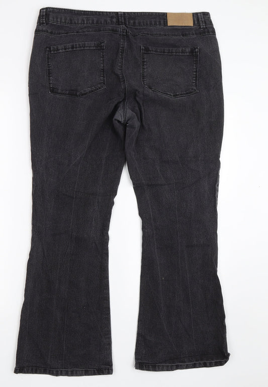 Dorothy Perkins Womens Black  Denim Bootcut Jeans Size 12 L26.5 in