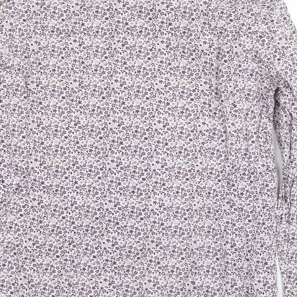 Mens UK Size L BHS White Button-Up Long Sleeve Casual Shirt
