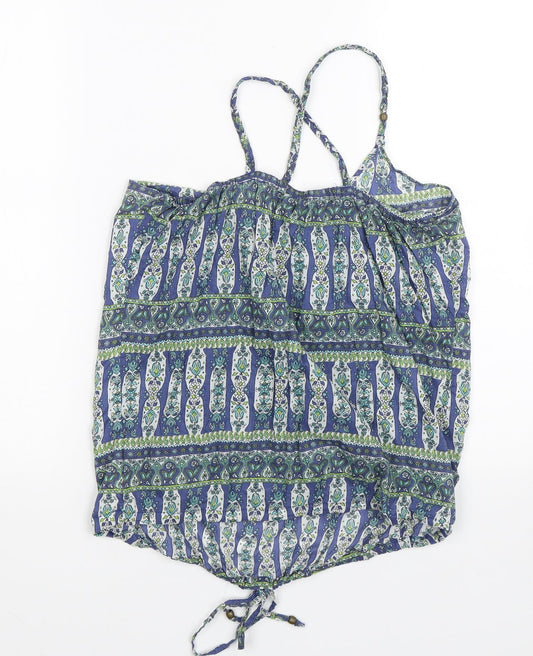 Cherokee Womens Blue Paisley Basic Tank Size 8