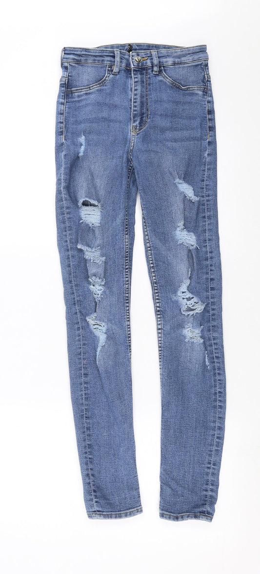 Womens UK Size 4 Divided by H&M Extra-Slim Fit Skinny Blue Jeans