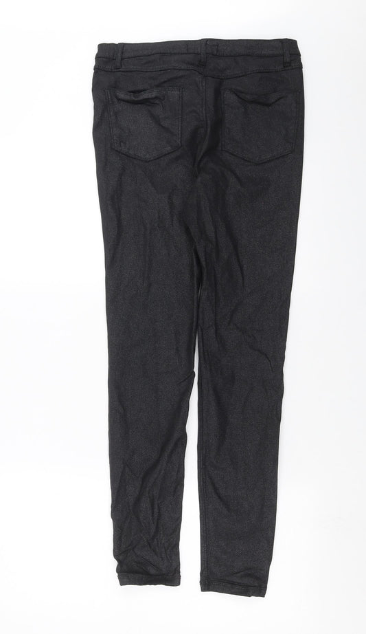 Primark Womens Black Skinny Jeans Size 12 L29 in - glittery